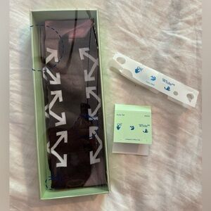 Off-White purple/pink and black socks
